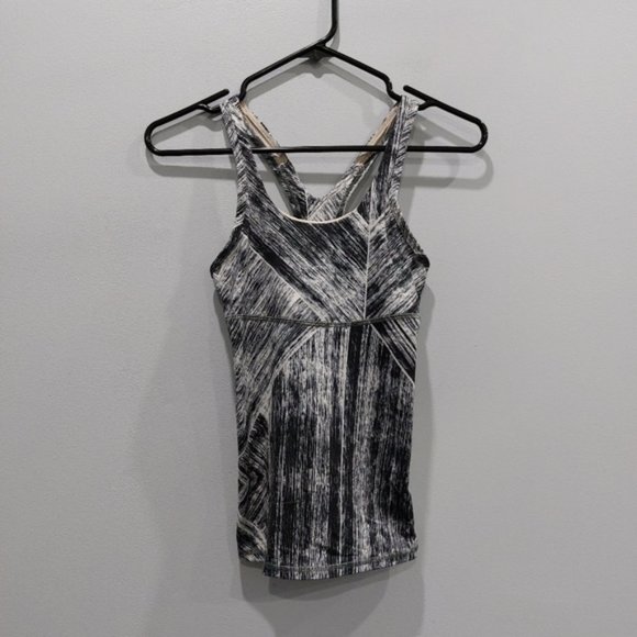 Lululemon Crossback Tank Heatwave White Black Size 2 - Picture 1 of 7